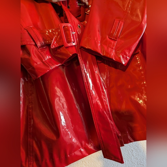 Vintage Red Trench Coat - Picture 7 of 16